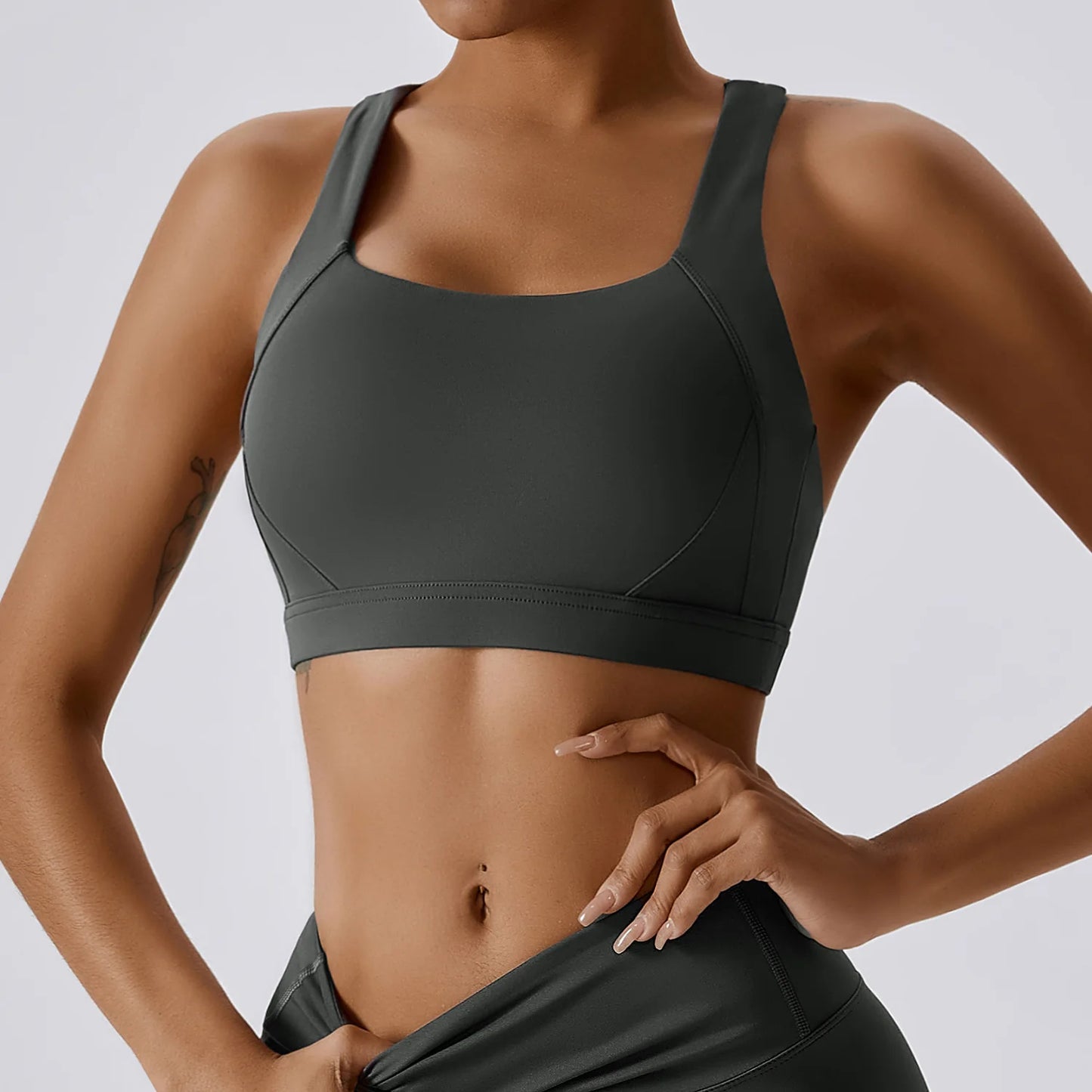 YIYI Breathable High Stretchy Workout Sets Cropped Jacket Sets 3pcs Gym